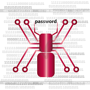 Spider, PC virus, Trojan, security, background - vector image