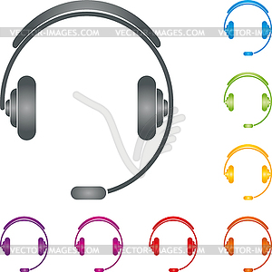 Headset, operator, logo, collection - vector clipart