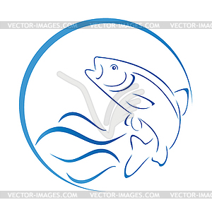 Trout, fish, fishing, logo - color vector clipart