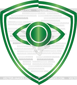 Eye, shield, video surveillance, security, logo - vector clipart