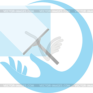 Cleaning windows, cleaning, cleaning company, logo - vector clip art