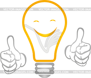 Lamp, smile, electrician, idea, logo - vector image