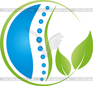 Spine, Leaves, Chiropractor, Naturopath, Logo - vector EPS clipart