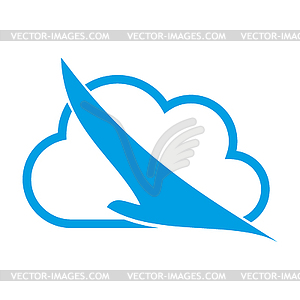 Bird, cloud, phoenix, logo - vector clipart