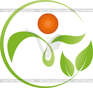 Person, Leaves, Naturopath, Gardener, Icon, Logo - vector clipart