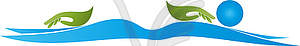 Person, hands, massage, chiropractor, logo - vector image