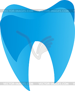 Tooth in blue, tooth, dental care, logo - royalty-free vector image