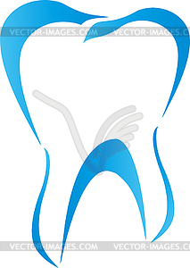 Зуб, зуб в синем, дантист, стоматологическая помощь, логотип - графика в векторе