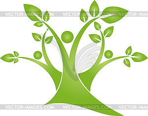 People as trees, nature, naturopaths, gardener, logo - vector clipart