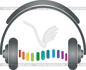 Headphones, equalizer, music, sound, logo - vector EPS clipart