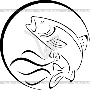 Форель, рыба, логотип, рыбалка, наклейка - изображение в векторе / векторный клипарт