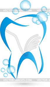 Tooth and Bubbles, Dental Care, Dentist, Icon, Logo - royalty-free vector image