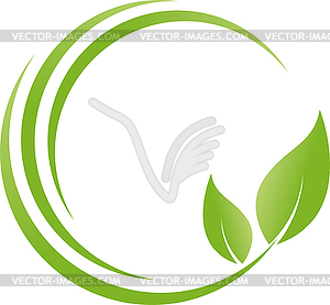 Листья, растения, био, здоровье, икона, логотип - клипарт в векторе