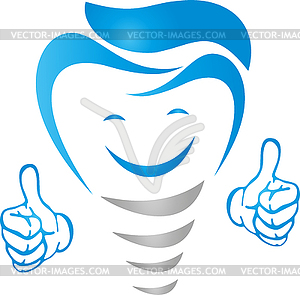 Dental implant, smile, dental care, dentistry, logo - stock vector clipart