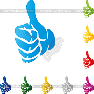 Hand, thumbs up, rating, logo, icon - vector clipart