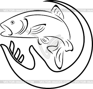 fish in a hand clipart