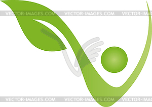 Person, Leaf, Plant, Naturopath, Vegan, Icon, Logo - vector image