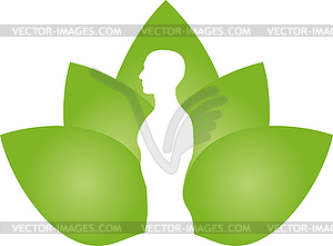 Person, leaves, naturopath, wellness, logo - vector image