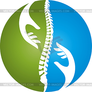 Руки, позвоночник, ортопедия, физиотерапия, логотип - векторный клипарт / векторное изображение