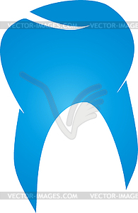 Tooth in blue, dentistry, dentist, dental care, logo - vector image