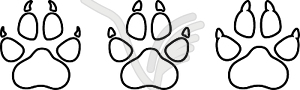 Paw, dog paw, wolf paw, animals, collection, logo - vector clipart