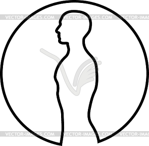 Human, fitness, sport, sticker label, logo - royalty-free vector image
