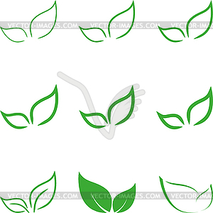 Various leaves, plants, leaves collection - vector clipart