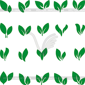 Various leaves, plants, leaves collection - vector image