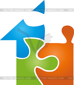 House, puzzle, real estate, painter, logo - vector clip art