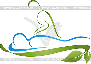 Two people, massage, orthopedics, spine, logo - vector clipart