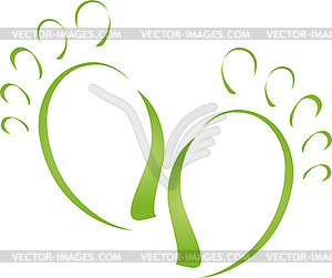 Feet, foot care, massage, logo - vector image