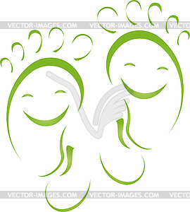 Feet, foot care, massage, logo - stock vector clipart