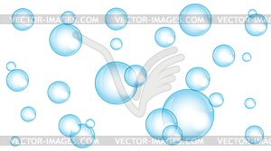 Water, bubbles, air bubbles, soap bubbles, background - vector clipart