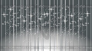 Rays of light, stars, silver, background - vector image