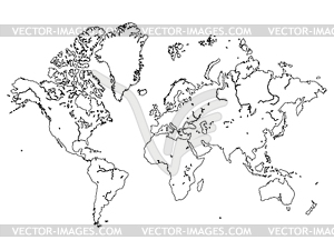 Earth, earth map, world map - stock vector clipart