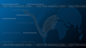 Globe, dots, technology, background, world map globe - vector image