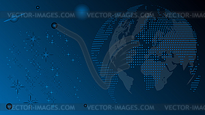 Globe and planets, background, world map globe - vector clip art