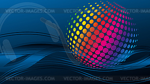 Waves and circles, music, sound, technology, background - stock vector clipart