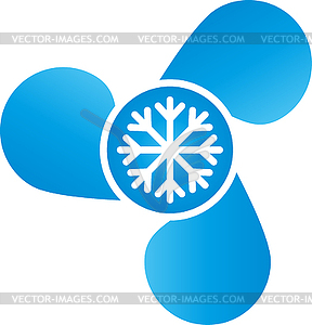 Fan Snowflake Ventilation Air Conditioning Logo Vector Clipart