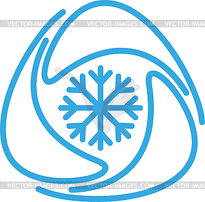 Three Drops Snowflake Air Conditioning Logo Vector Eps Clipart