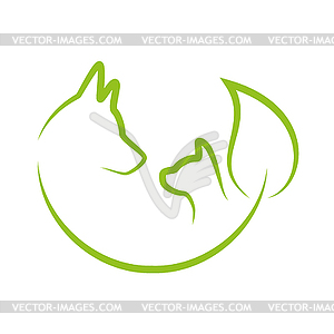 Dog, cat and leaf, veterinary practitioner, logo - vector image