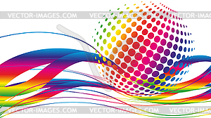 Waves and circles, music and sound, background - vector image