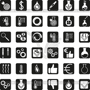 Different chemistry icons, buttons, collection - vector clip art