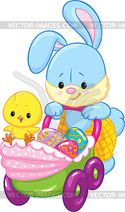 Happy Easter. Cute Easter bunny. - vector clipart / vector image