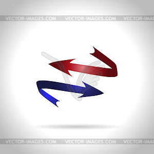 Red and blue arrows - vector EPS clipart