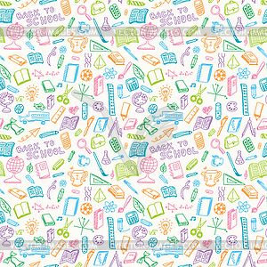 School supplies seamless - royalty-free vector clipart