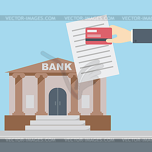 Hand credit card document bank - vector image