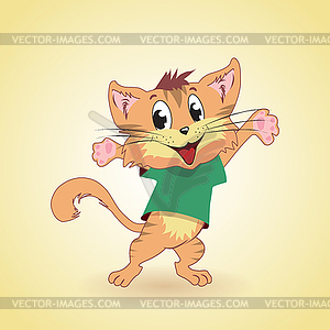 Happy cat - vector clipart