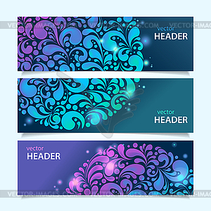 Shiny glowing banners - vector image