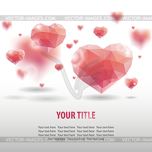 Geometric hearts - vector clip art